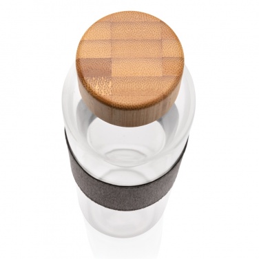 Logo trade promotional merchandise picture of: Impact borosilicate glass bottle with bamboo lid