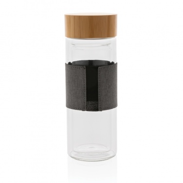 Logo trade promotional merchandise image of: Impact double wall borosilicate glass bottle