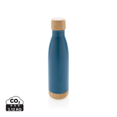 Logo trade promotional gift photo of: Vacuum stainless steel bottle with bamboo lid and bottom