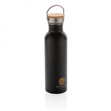 Logo trade corporate gift photo of: Modern stainless steel bottle with bamboo lid