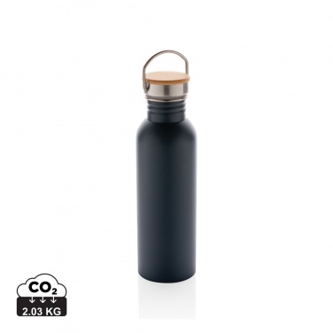 Logo trade promotional giveaway photo of: Modern stainless steel bottle with bamboo lid