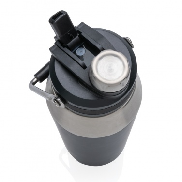 Logo trade promotional giveaways image of: Vacuum stainless steel dual function lid bottle 1L