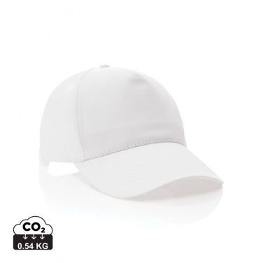 Logo trade promotional items image of: Impact 5 panel 190gr Recycled cotton cap with AWARE™ tracer