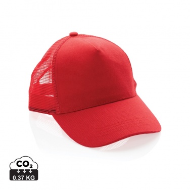 Logo trade advertising products image of: Impact AWARE™ Brushed rcotton 5 panel trucker cap 190gr