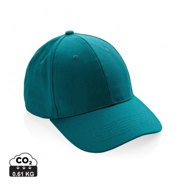 Logo trade corporate gifts image of: Impact 6 panel 280gr Recycled cotton cap with AWARE™ tracer