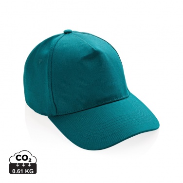Logo trade promotional giveaways image of: Impact 5panel 280gr Recycled cotton cap with AWARE™ tracer