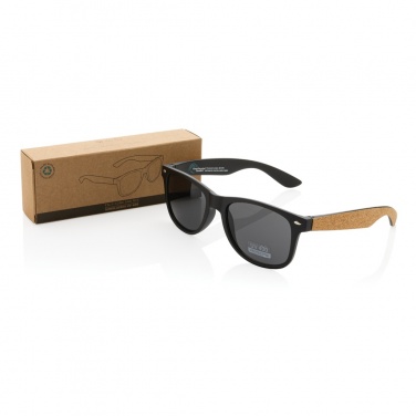 Logo trade promotional merchandise picture of: GRS recycled PC plastic sunglasses with cork
