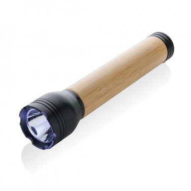 Logo trade business gifts image of: Lucid 5W RCS certified recycled plastic & bamboo torch
