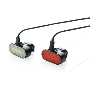 Logotrade corporate gifts photo of: Lumino RCS recycled plastic USB re-chargeable bike light set