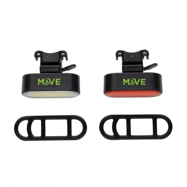 Logo trade promotional items picture of: Lumino RCS recycled plastic USB re-chargeable bike light set