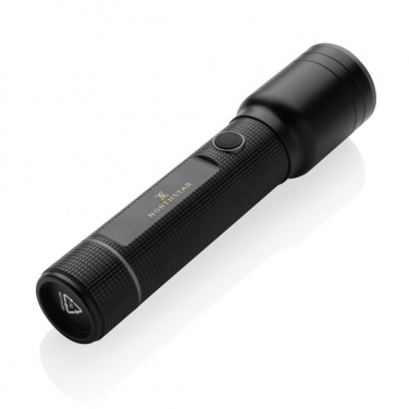 Logo trade promotional gifts picture of: RCS recycled aluminum USB-rechargeable heavy duty torch