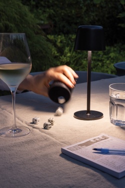 Logo trade corporate gift photo of: Zenic RCS recycled plastic USB re-chargable table lamp