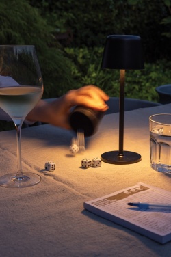 Logotrade promotional items photo of: Zenic RCS recycled plastic USB re-chargable table lamp