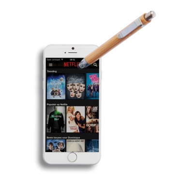 Logo trade promotional merchandise image of: Bamboo stylus pen