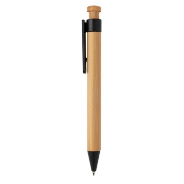 Logo trade promotional gifts picture of: Bamboo pen with wheatstraw clip