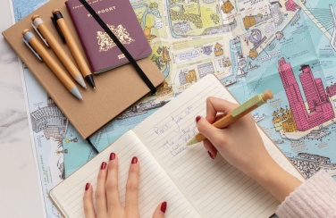 Logo trade corporate gifts picture of: Bamboo pen with wheatstraw clip