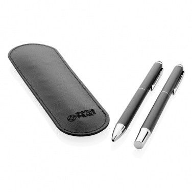 Logo trade promotional giveaways image of: Swiss Peak deluxe pen set in PU pouch
