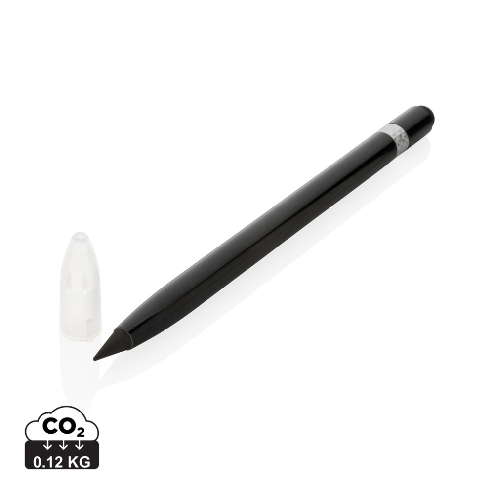 Logo trade promotional merchandise photo of: Aluminum inkless pen with eraser