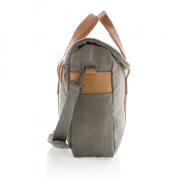 Logo trade promotional merchandise image of: Canvas laptop bag PVC free