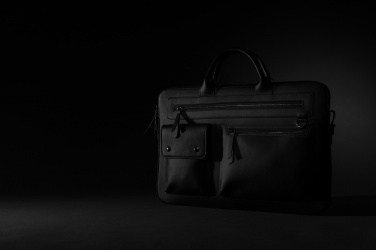 Logo trade promotional giveaway photo of: Swiss Peak GRS recycled PU 14 inch laptop bag