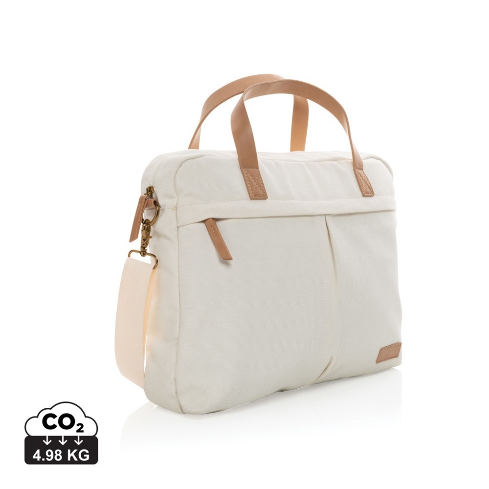 Logo trade promotional products image of: Impact AWARE™ 16 oz. recycled canvas laptop bag