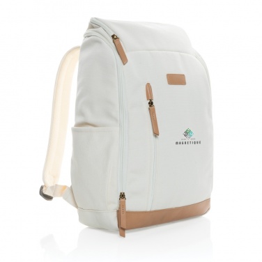 Logo trade promotional items picture of: Impact AWARE™ 16 oz. recycled canvas 15" laptop backpack