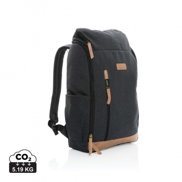 Logo trade promotional products image of: Impact AWARE™ 16 oz. recycled canvas 15" laptop backpack