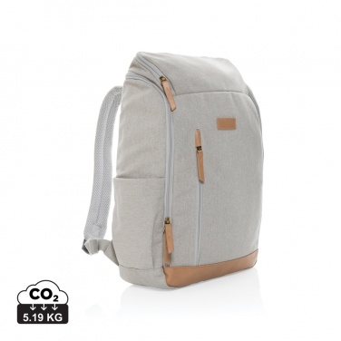 Logotrade promotional gift image of: Impact AWARE™ 16 oz. recycled canvas 15" laptop backpack