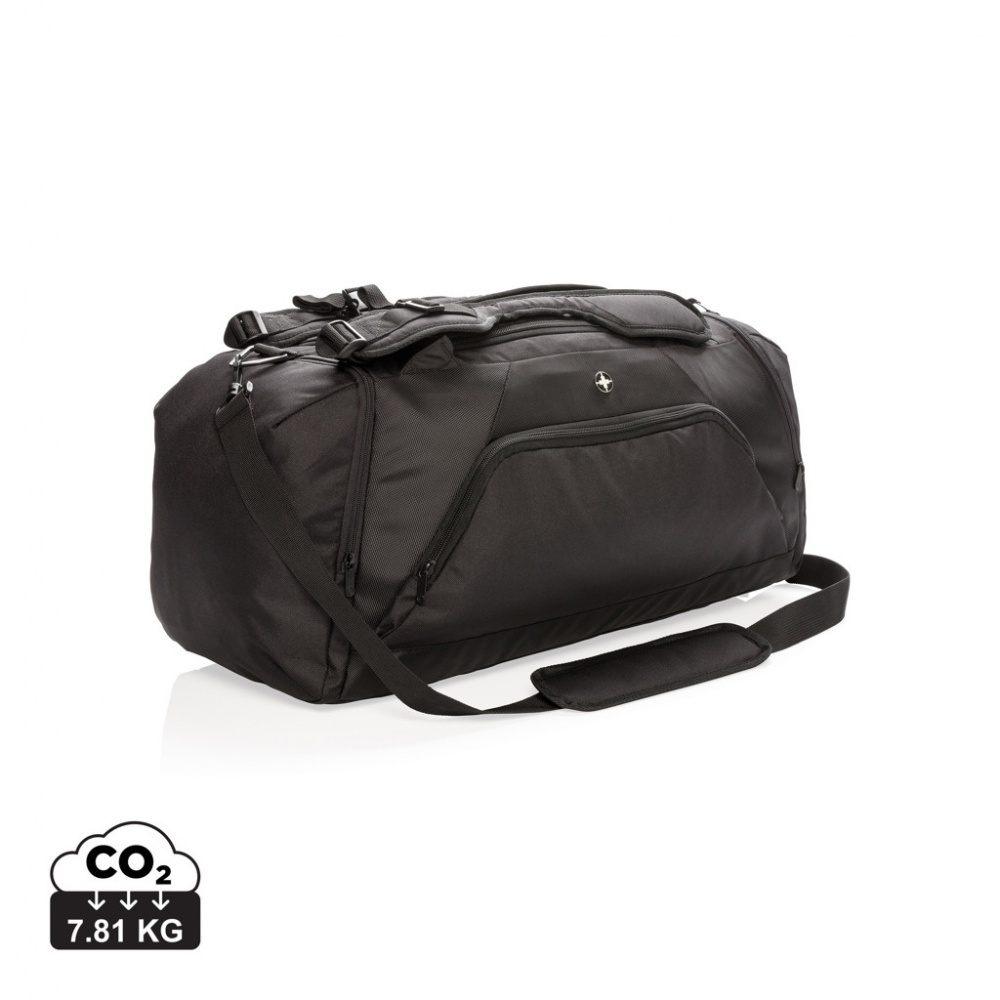 Logo trade promotional product photo of: Swiss Peak RFID sports duffel & backpack