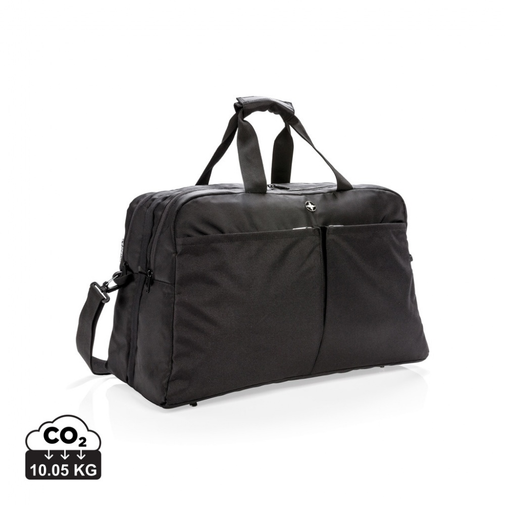 Logo trade promotional products image of: Swiss Peak RFID duffle with suitcase opening