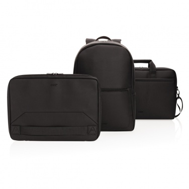 Logo trade promotional giveaways image of: Swiss Peak deluxe PU laptop backpack PVC free