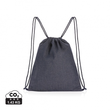 Logo trade promotional gift photo of: Impact AWARE™ recycled denim drawstring backpack
