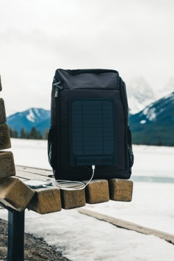 Logo trade promotional merchandise photo of: Pedro AWARE™ RPET deluxe backpack with 5W solar panel