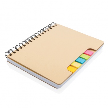 Logotrade advertising product image of: A5 Kraft spiral notebook with sticky notes