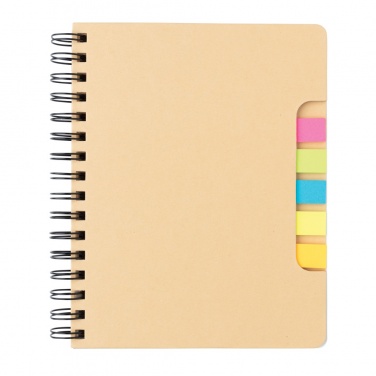 Logotrade promotional items photo of: A5 Kraft spiral notebook with sticky notes