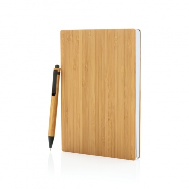 Logo trade business gift photo of: A5 Bamboo notebook & pen set