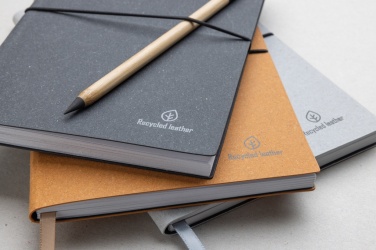 Logotrade promotional giveaway image of: A5 recycled leather notebook
