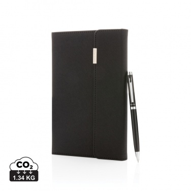 Logotrade promotional item picture of: Swiss Peak deluxe A5 notebook and pen set