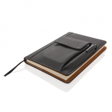 Logo trade promotional products image of: Notebook with phone pocket
