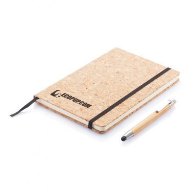 Logo trade promotional products picture of: A5 notebook with bamboo pen including stylus