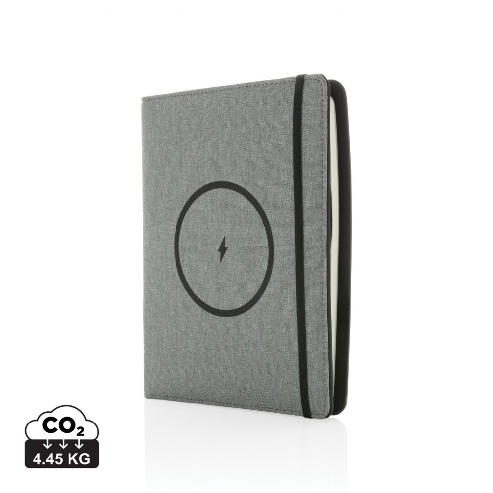 Logotrade promotional merchandise photo of: Air 5W wireless charging notebook with 5000mAh powerbank