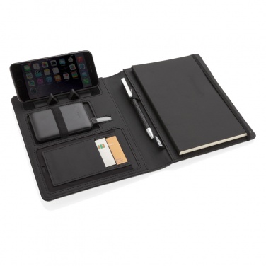Logo trade promotional gifts image of: Air 5W wireless charging notebook with 5000mAh powerbank