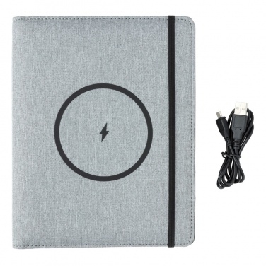 Logo trade promotional item photo of: Air 5W wireless charging notebook with 5000mAh powerbank