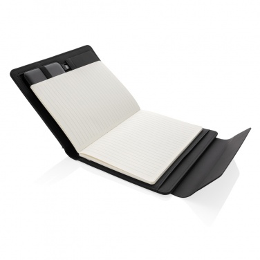 Logo trade promotional merchandise image of: Fiko wireless charging A5 portfolio with powerbank