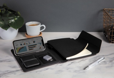Logotrade promotional product picture of: Fiko wireless charging A5 portfolio with powerbank