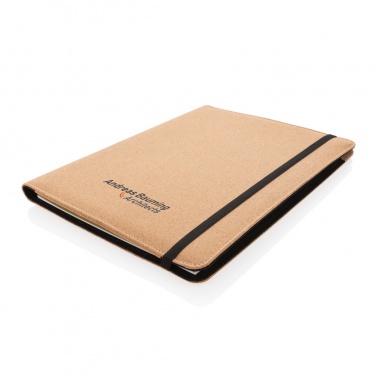 Logo trade promotional giveaways image of: Deluxe cork portfolio A4 with pen