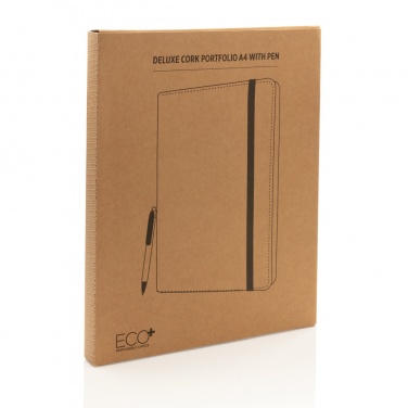Logo trade promotional product photo of: Deluxe cork portfolio A4 with pen