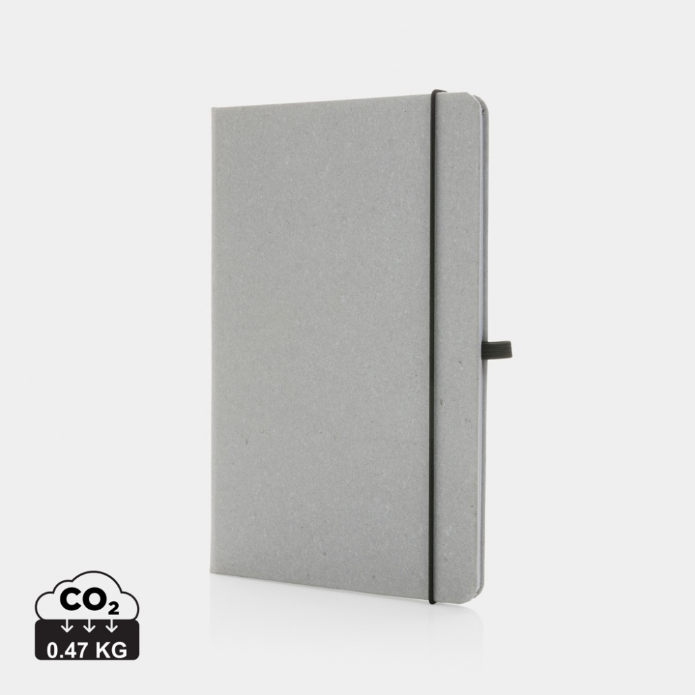 Logo trade promotional giveaway photo of: Recycled leather hardcover notebook A5