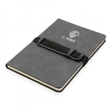 Logotrade promotional gifts photo of: Deluxe hardcover PU notebook A5 with phone and pen holder