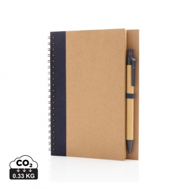 Logo trade business gift photo of: Kraft spiral notebook with pen